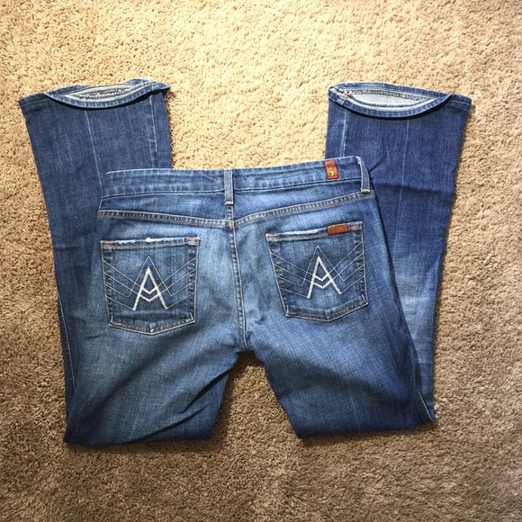 7 For All Mankind SZ 29 White  A Pocket Boot cut - Picture 1 of 5